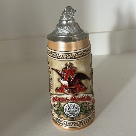 Anheuser-Busch Inc. Beer Stein "A" Series #38795 Pewter Lidded Ceramarte Brazil - Picture 4 of 6